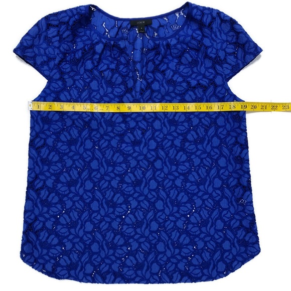 J.CREW | Blue Floral Lace Blouse | Size 8 - Picture 13 of 14